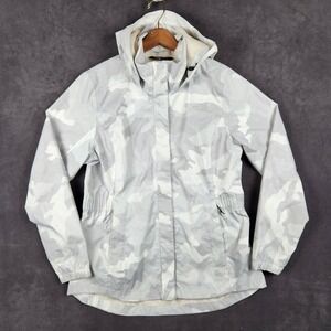 The North Face Resolve Parka II Womens Large White Camo Full Zip Hooded Jacket